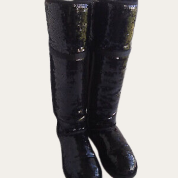 UGG Over the Knee Button Bailey Black Sequins. Rare & limited edition. SZ 7.5 - Picture 2 of 6